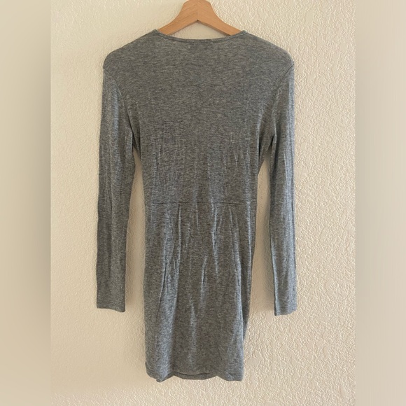 BNWT IRO Grey Stretch Knit Draped Mini Dress - Picture 3 of 7